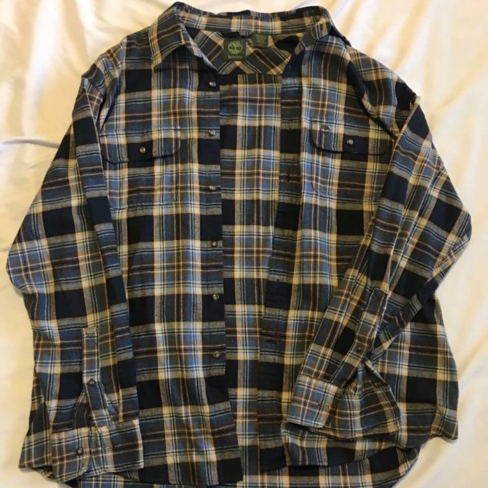 Timberland flannel button down shirt (Large)